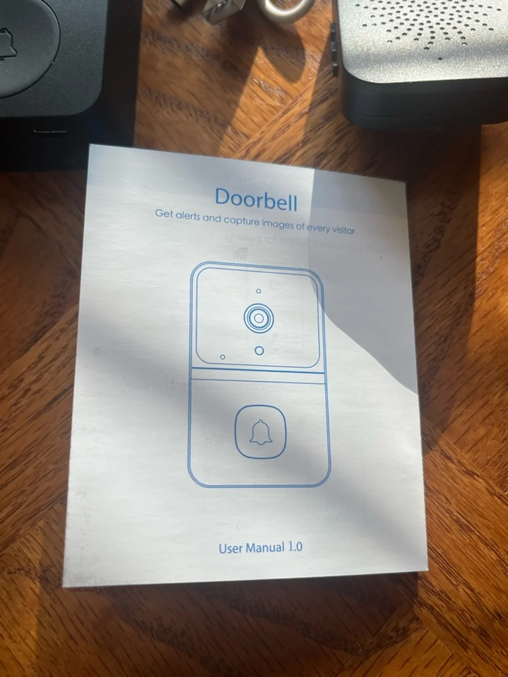 Mini Black Doorbell With Camera And Chime WiFi Connect USB Charge Home Security